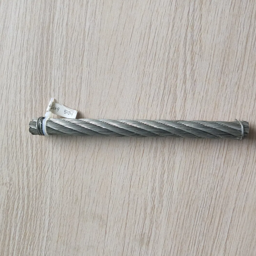 Factory Price 12mm 18mm High Carbon High Tension 6*12 6*19 Galvanized Steel Cable