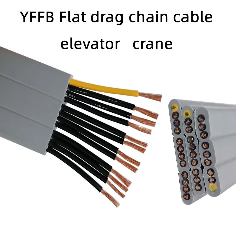 4 Core PVC Flat Cable for Overhead Crane Steel Wire 450/750V