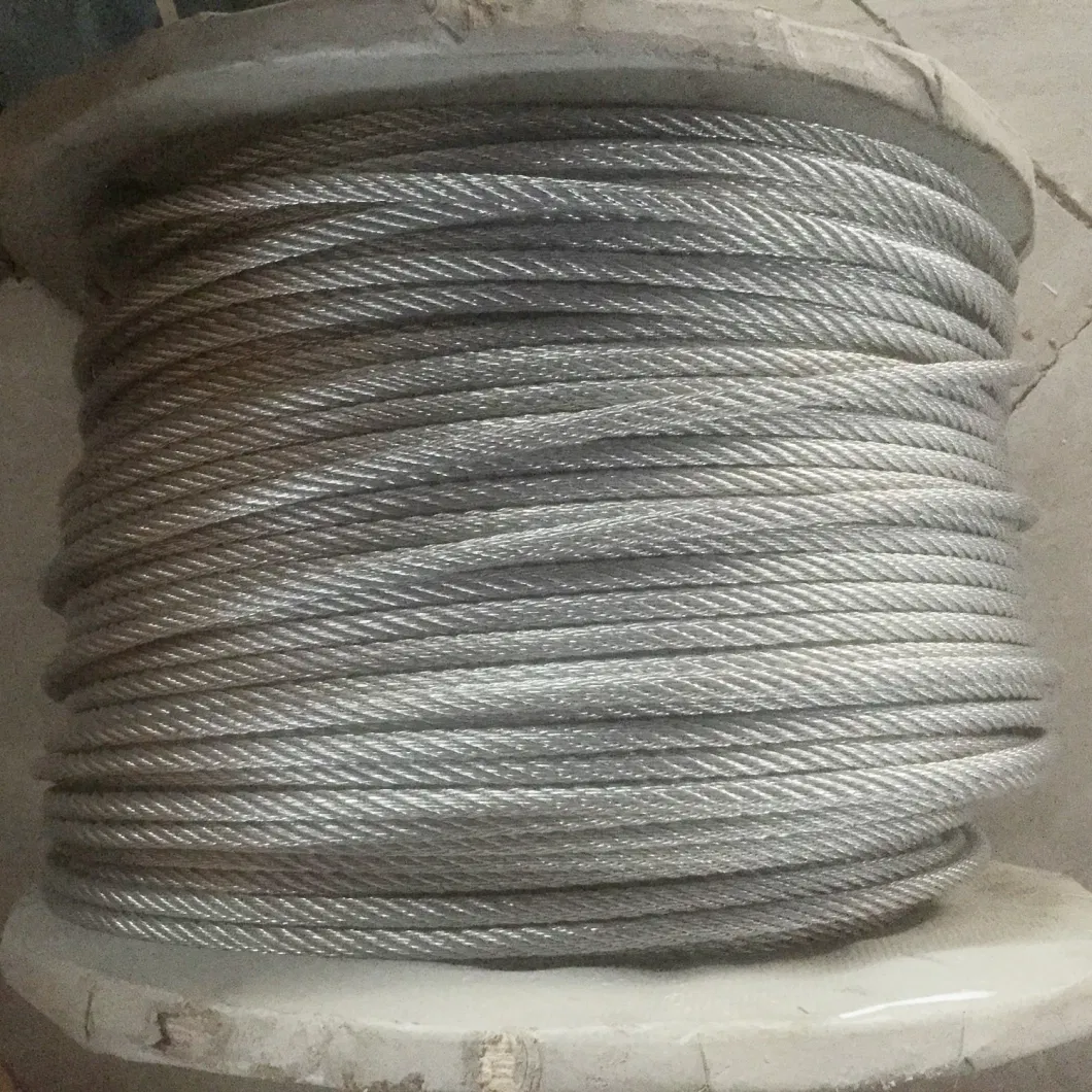 White Zinc Galvanized Steel Wire Rope 6X7+FC/Iws Clothesline Aircraft Cable Customized