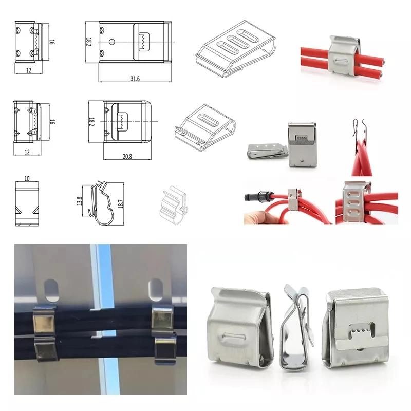 Best Selling Pn-Scc-6s-2 2way Solar Cable Clip Stainless Steel for En50618 Solar Cable