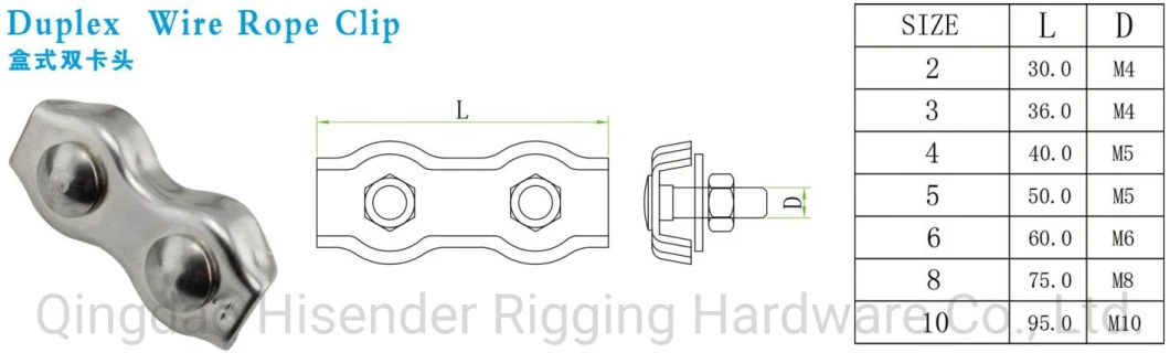 Marine Hardware Rigging Fittings Us Type Drop Forged Steel Wire Cable Clip