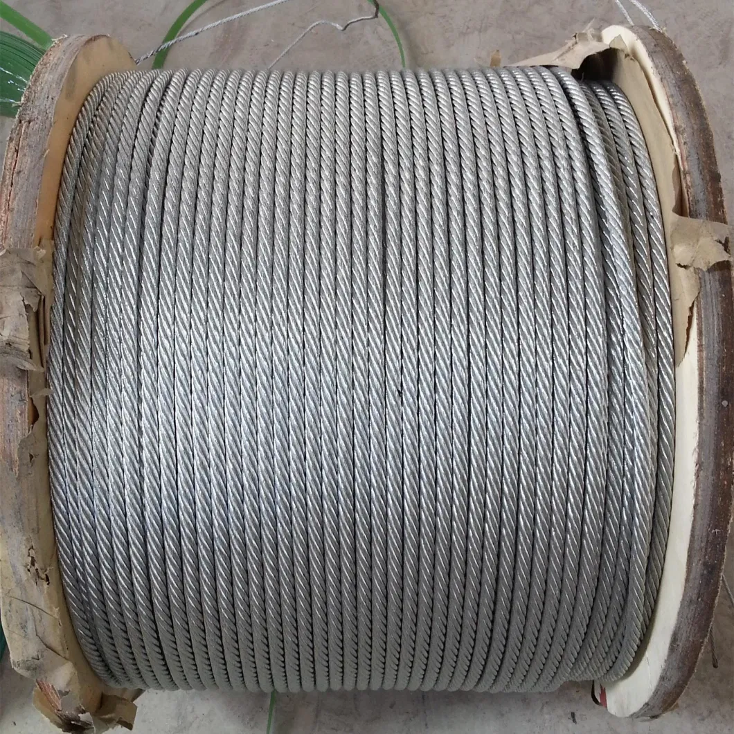 6X24+7FC with Fiber Core Galvanized Steel Wire Rope Packing Rope