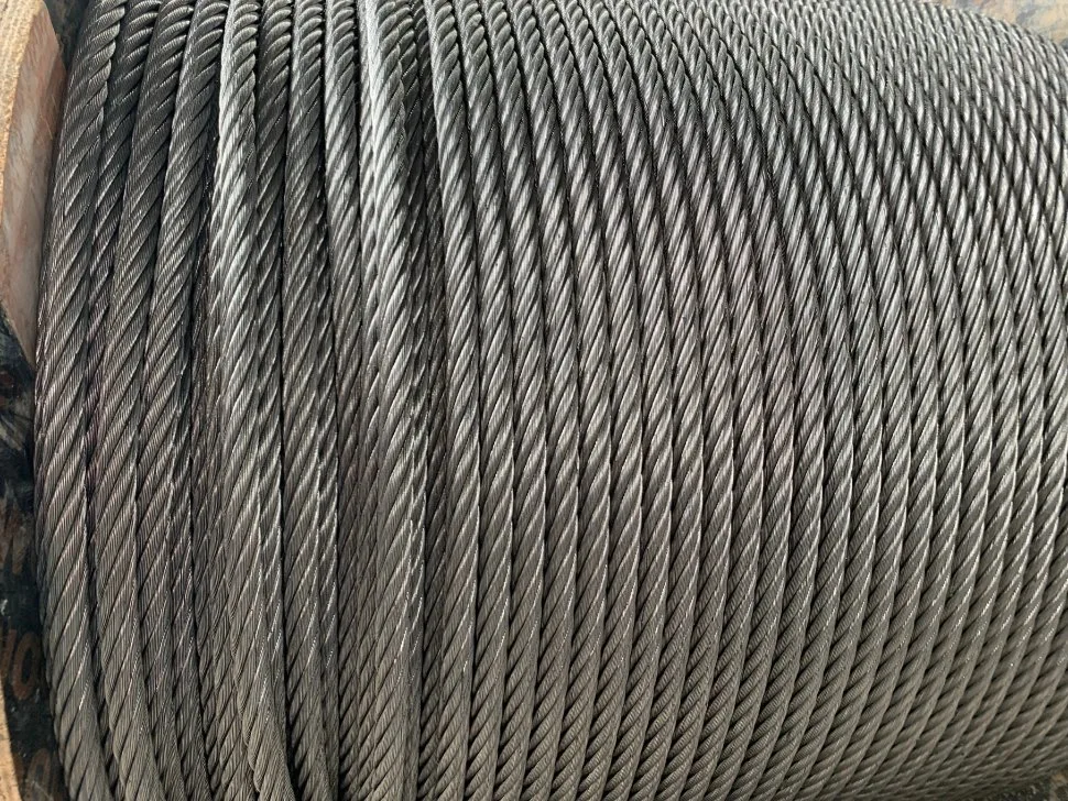 6X15+7FC Fiber Core Ungalvanized Without Oil Steel Wire Rope Cables