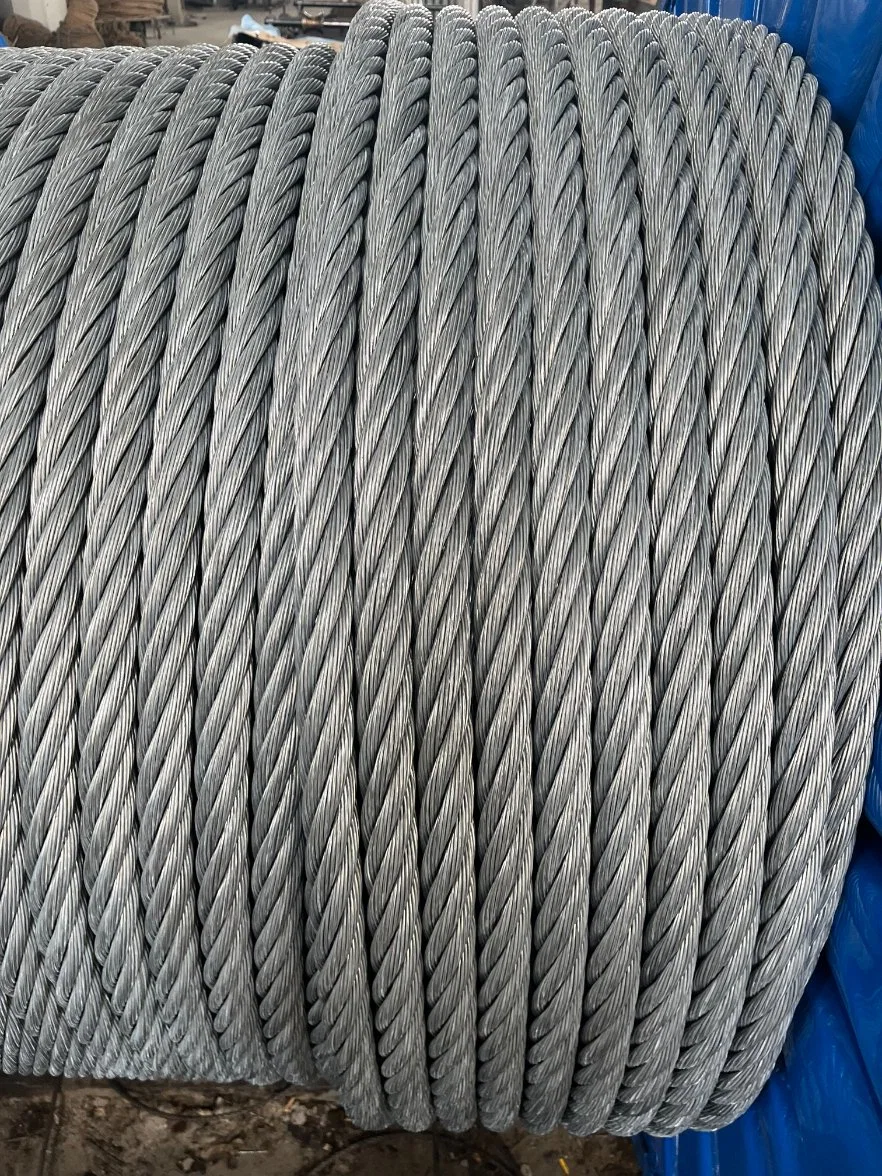 6*37+Iwrc 7*37 Steel Wire Rope Electric Galvanzied No Oil Dry Wire Cable