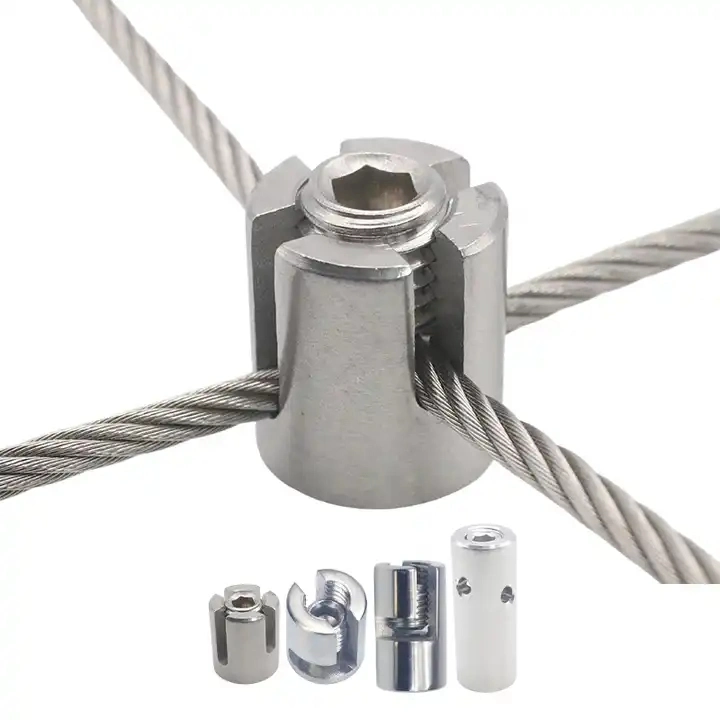 Factory Custom Green Wall Stainless Steel Cross Clip Wire Rope Cable Clamp