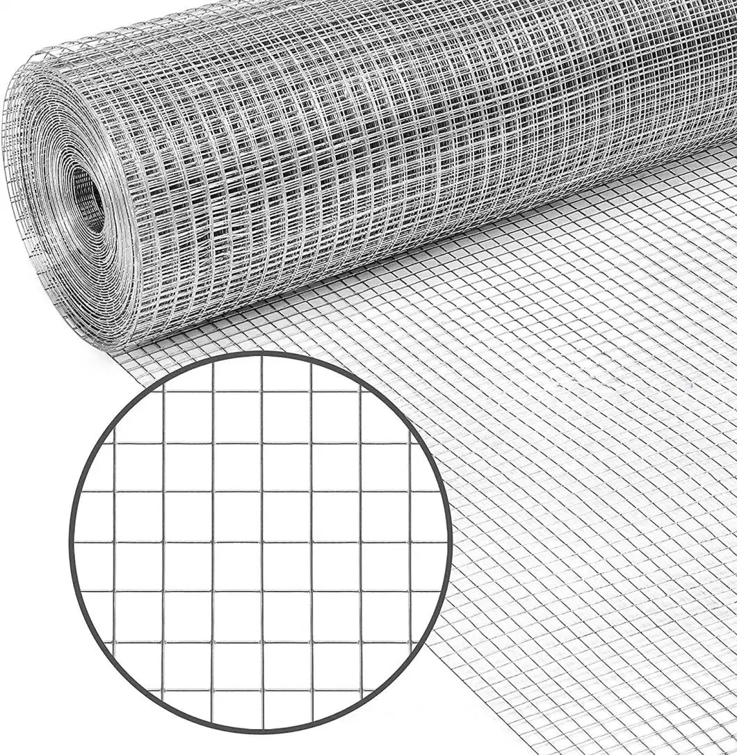 Low Carbon Steel Wire Green Vinyl PVC Coated Welded Wire Mesh Panels Rolls 1in X 1in Welded Wire Mesh for Garden Agriculture Poultry Animal Rabbit Cage