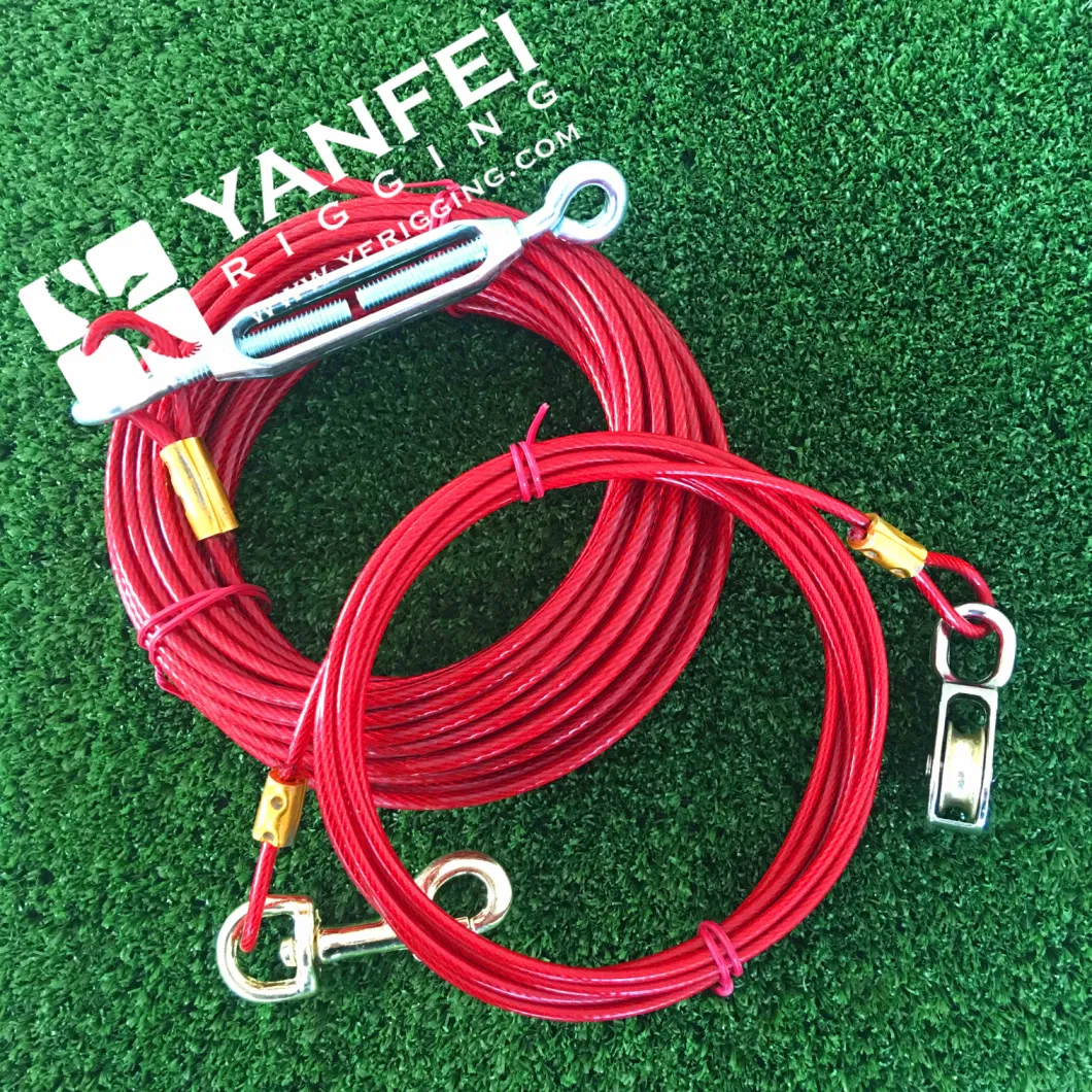 Pet Leash Rope PVC Coated Tie out Cable