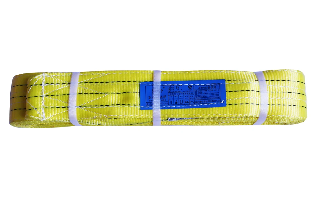 Flat 3 Tons 5: 1 Yellow Polyester Rope Wire Chain Lifting Sling