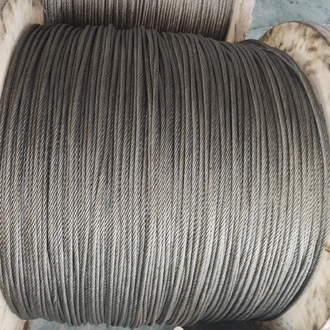 Electric Galvanized Steel Wire Cable Rope 6X24+7FC Fiber Core