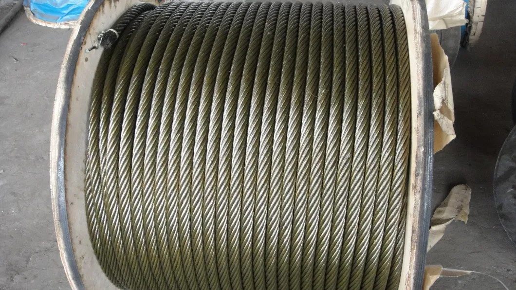 Ungalvanized Steel Wire Cable with Oil Elevator 8*19+Iwrc Bright Wire 1370/1770MPa