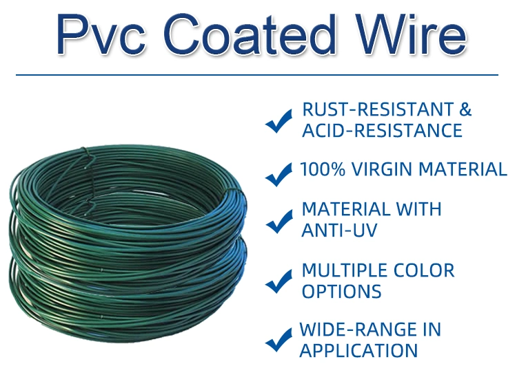 PVC PE Vinyl Covered Steel Wire Coated Iron for Tie Wire PVC Coated Wire