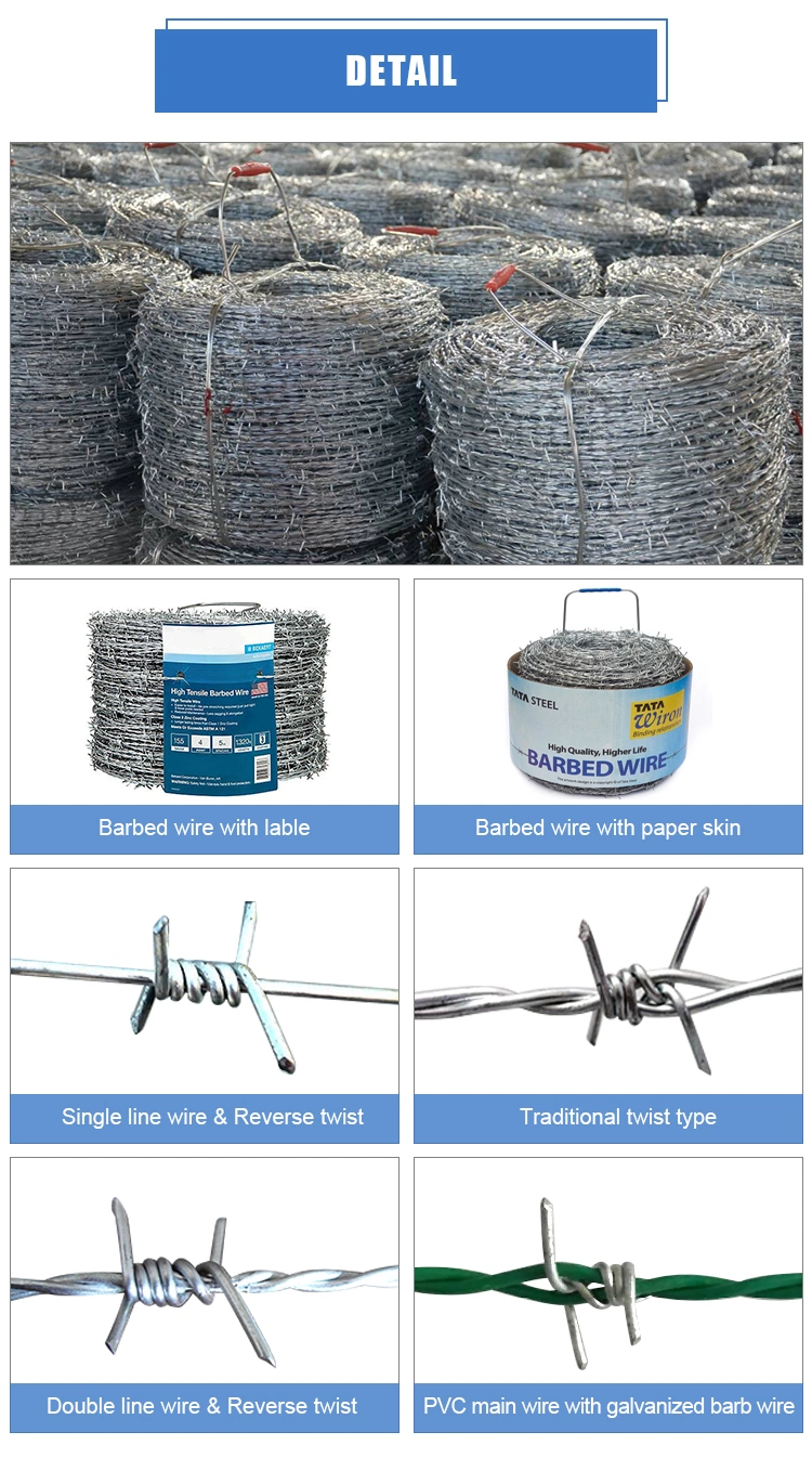 High Quality Galvanized Barbed Wire Price Weight Per Meter