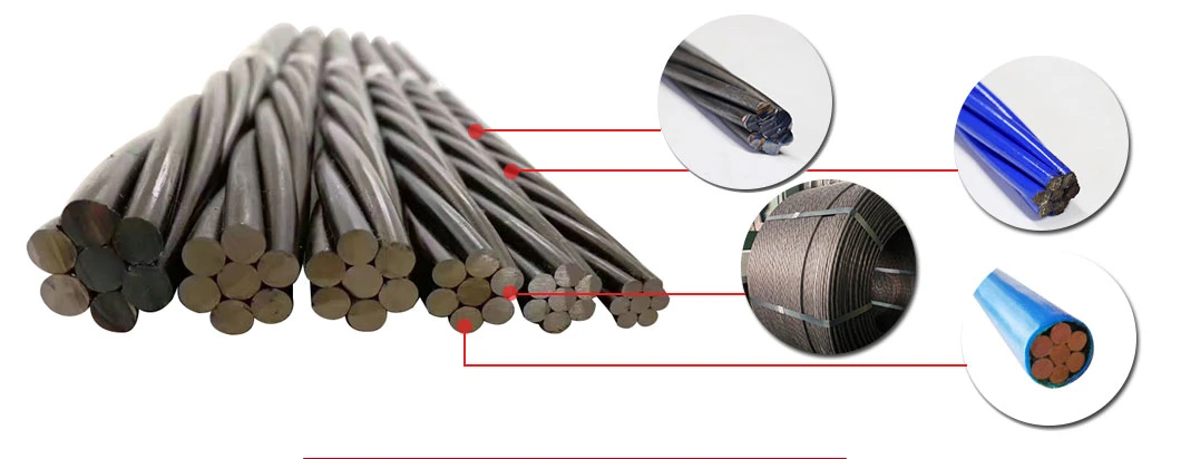 Prestressed Concrete 7 Wire 21.6mm Low Relaxation PC Strand Steel Wire Rope for Concrete