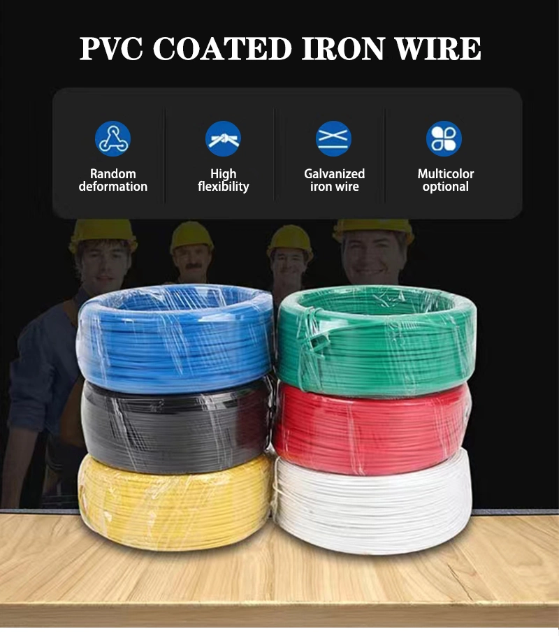 PVC PE Vinyl Covered Steel Wire Coated Iron for Tie Wire PVC Coated Wire