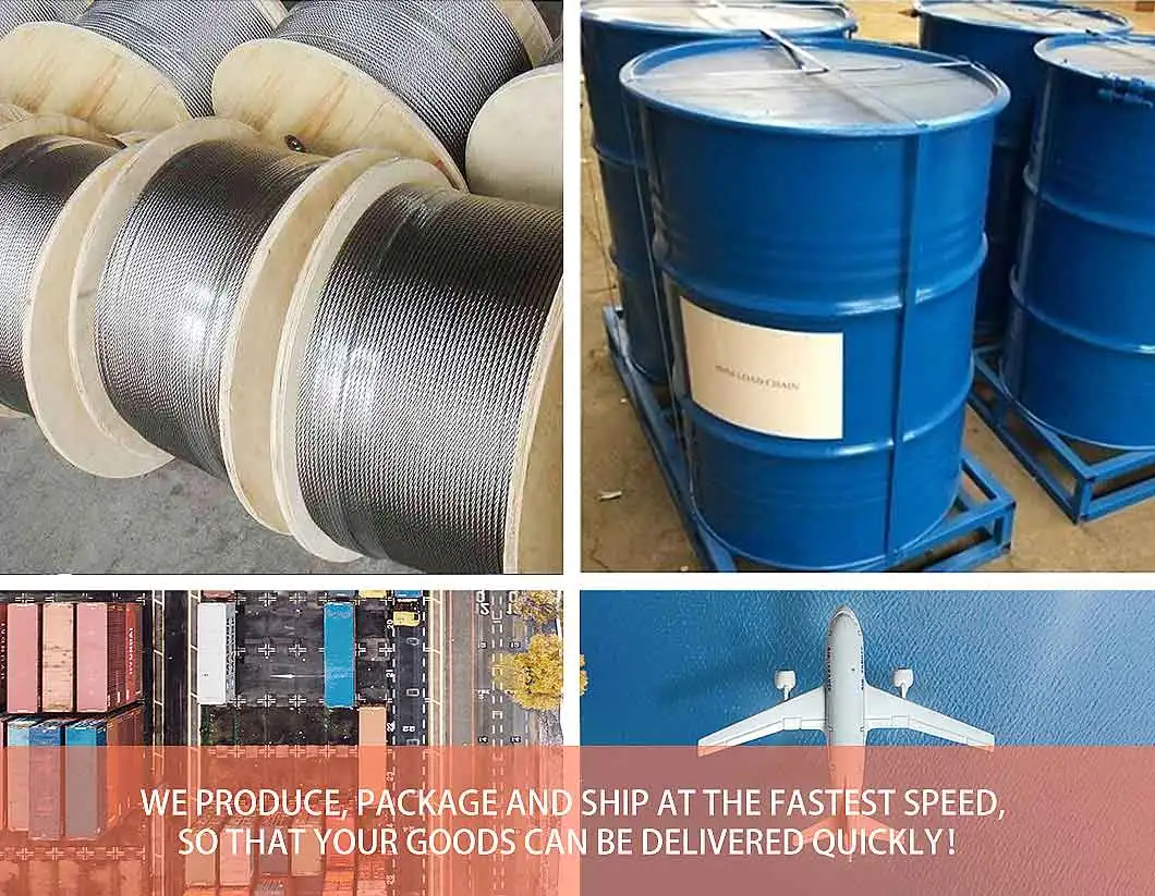 Hot Dipped Galvanized Ungalvanized Electric Galvanized 6X7+FC, 6X24+7FC, 6X19+FC, 8X19s+FC, 6X36ws Steel Wire Rope