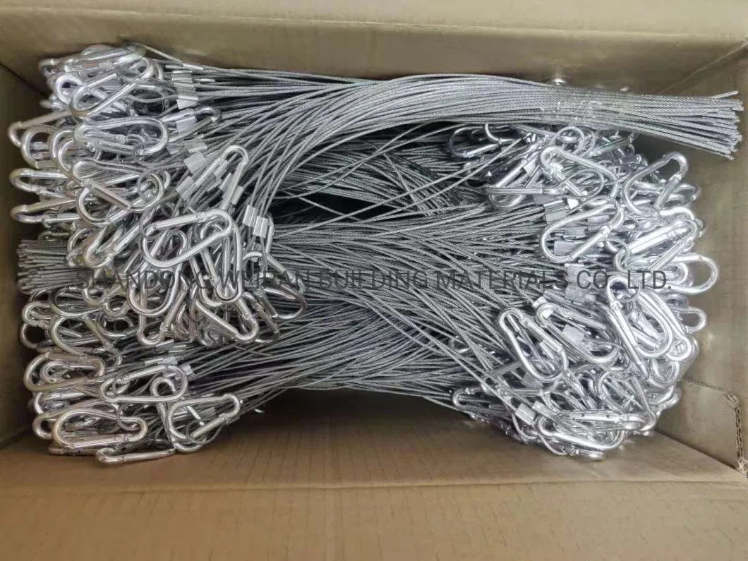 Nylon Coated Stainless Steel Wire Rope Slings Cable with Hook and Aluminum Loop