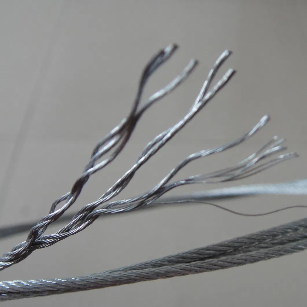 White Zinc Galvanized Steel Wire Rope 6X7+FC/Iws Clothesline Aircraft Cable Customized