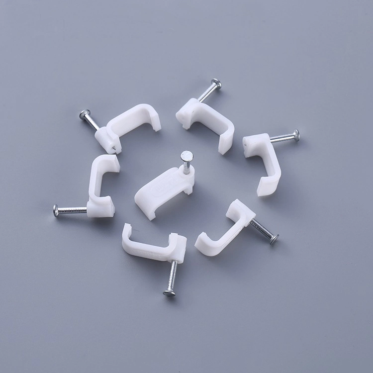 PE Plastic Body with 45# Steel Nails 25mm Circle Nail Cable Clips