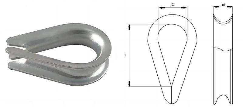 Carbon Steel DIN6899 a Galvanized Thimble for Wire Rope Fitting