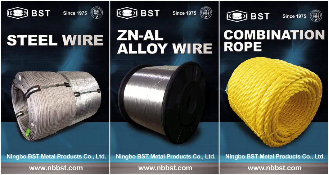 Manufacturer 4, 0mm, Type: 6X12 (3+9) +1X12 (3+9) Galvanized Wire Rope Steel Cable