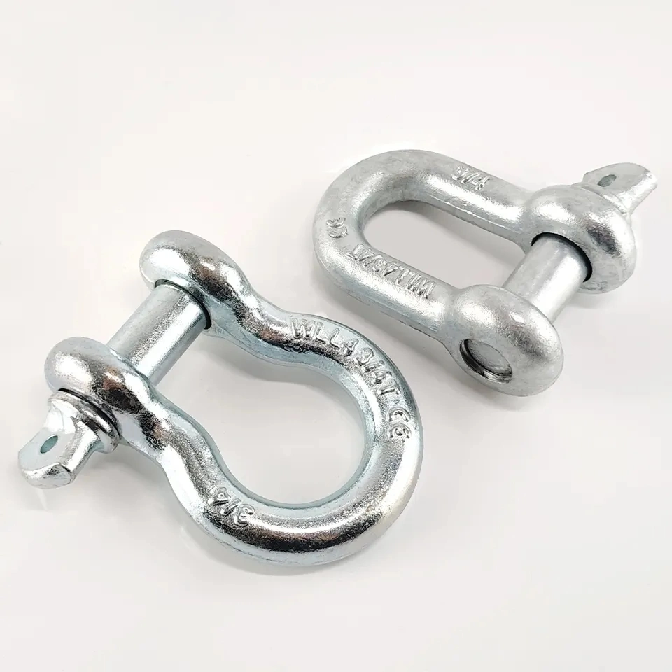 High Steel Hot Dipped Galvanized D Shackle for Lifting Rigging Wire Rope