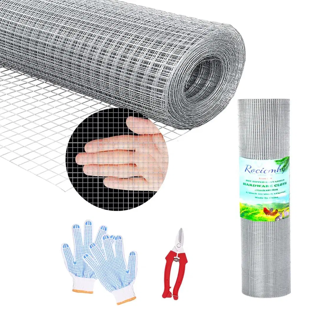 Low Carbon Steel Wire Green Vinyl PVC Coated Welded Wire Mesh Panels Rolls 1in X 1in Welded Wire Mesh for Garden Agriculture Poultry Animal Rabbit Cage