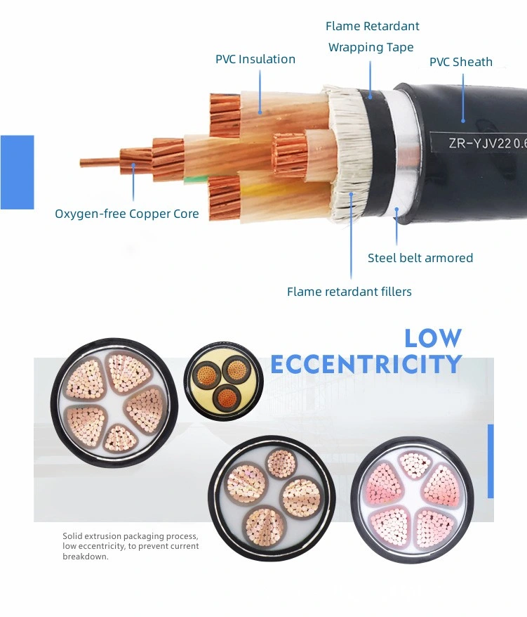 Solid &amp; Stranded Copper XLPE Insulated PVC Sheathed Armoured Electricals Steel Tapes Power Cable Flexible