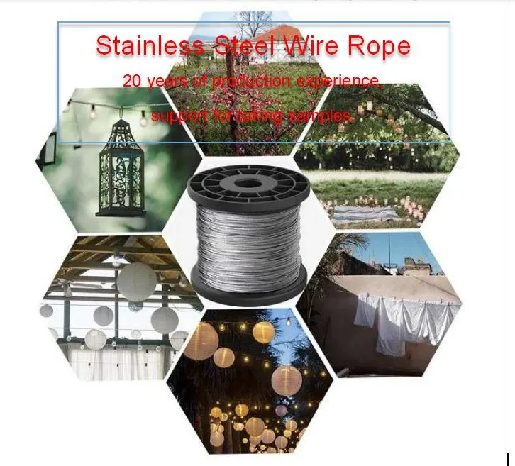 7*7 7*19 Galvanized Stainless Steel Wire Rope Cable with Brass Fitting