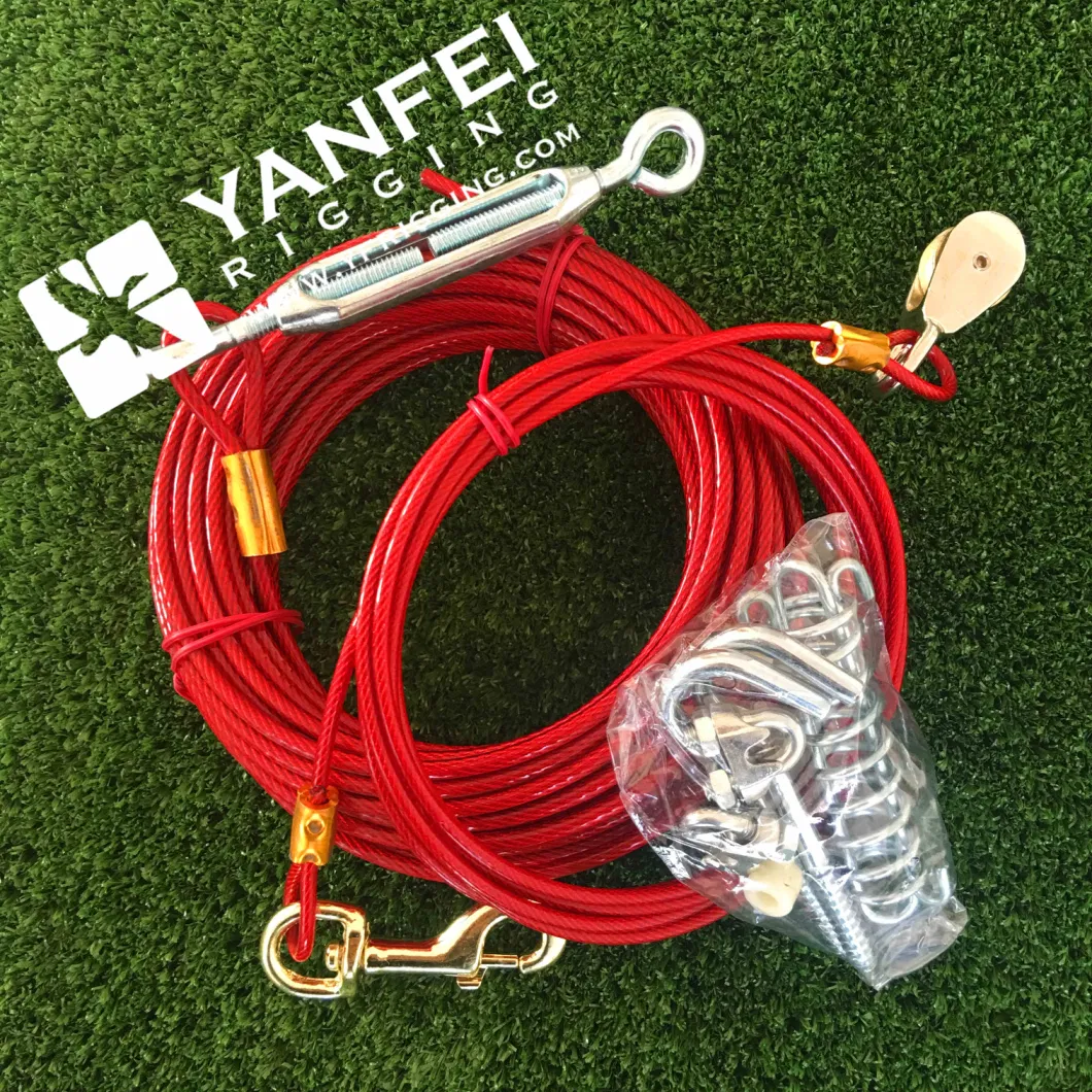 Pet Leash Rope PVC Coated Tie out Cable