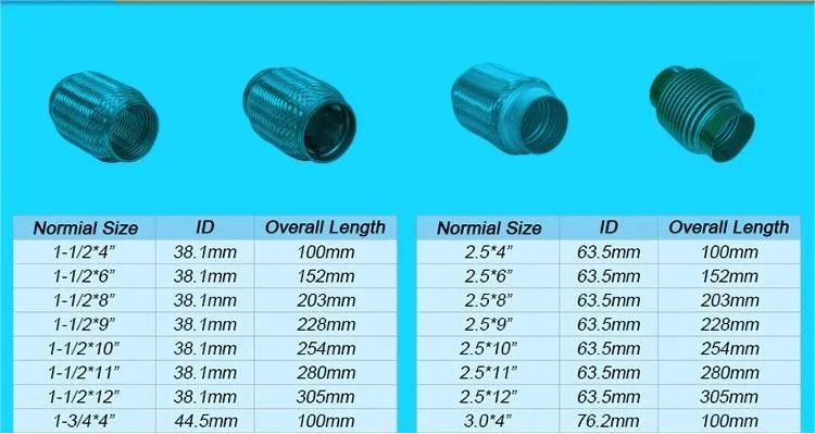 Factory Price Long Product Life Various Structures Flexible Muffler Exhaust Pipe Steel Wire Braided