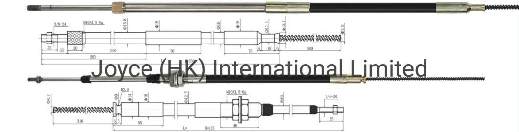 Wholesale 14feet 316ss Marine Steering Cable for Boat and Yacht