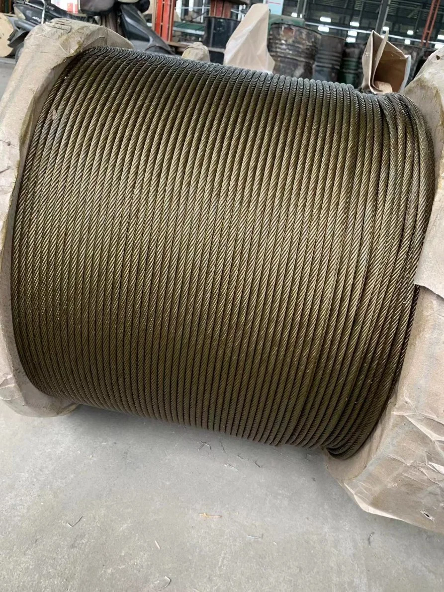 Ungalvanized Steel Wire Cable with Oil Elevator 8*19+Iwrc Bright Wire 1370/1770MPa