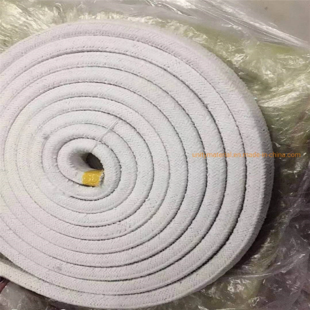 1260c Ceramic Fiber Round Braided Square Braid Twisted Woven Rope for Refractory Sealing Furnace Outdoor with Ss Steel / Fiber Glass Wire