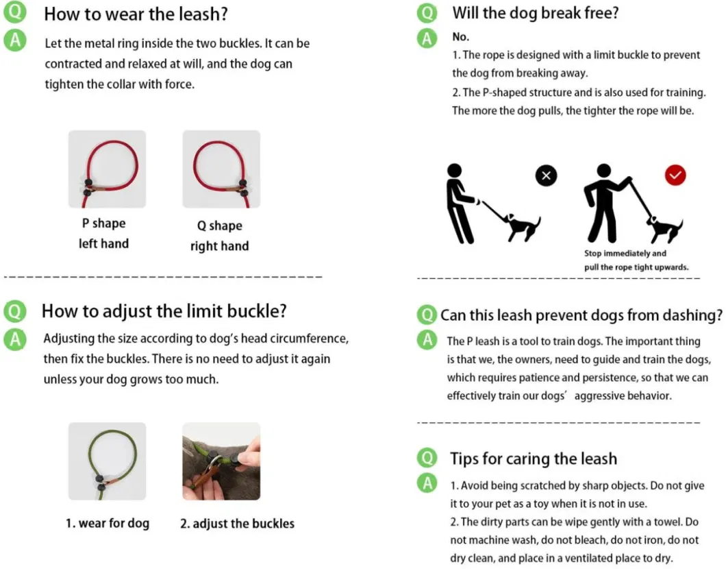 Adjustable Customized 110g Light Weight Dog Leash &amp; Lead Rope for 40kg Dog