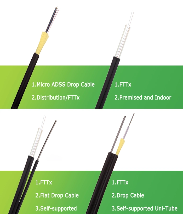 Figure 8 Overhead Cable Self Supporting with Aramid Yarn Steel Wire Strength Member Fiber Optical Cable Manufacturer Price