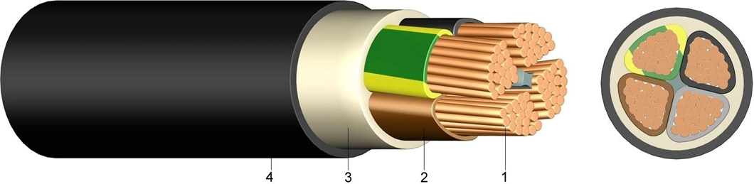 Electrical Cable VV32 4* 25mm2 4*35mm2 50mm2 Steel Wire Armoured PVC Coated 0.6/1kv Copper Power Cable Price Size