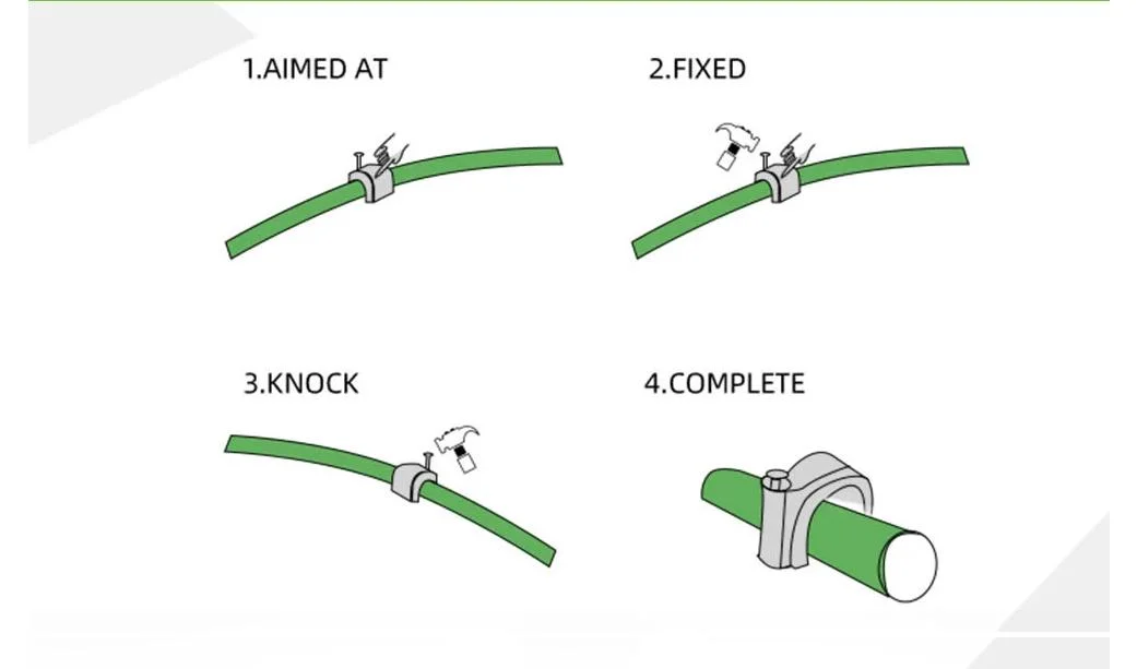 PE/PP Circle Type Plastic Nylon Wall Cable Clip with Steel Nail 4mm