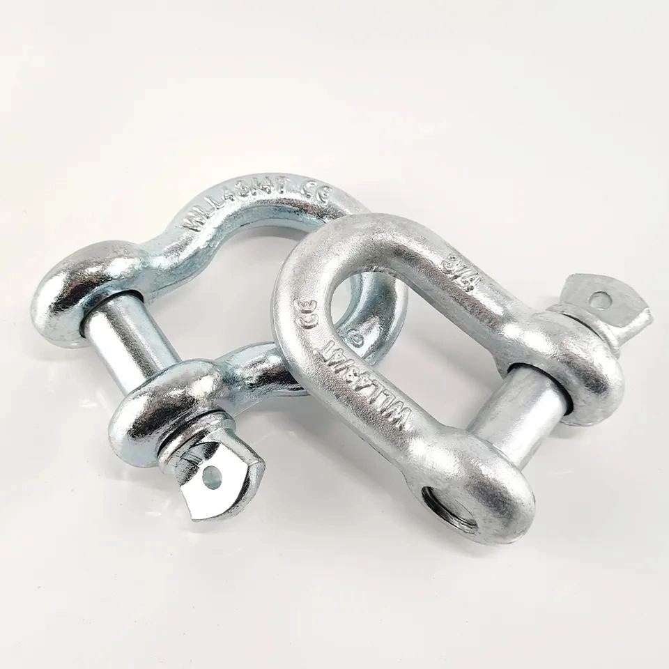 High Steel Hot Dipped Galvanized D Shackle for Lifting Rigging Wire Rope