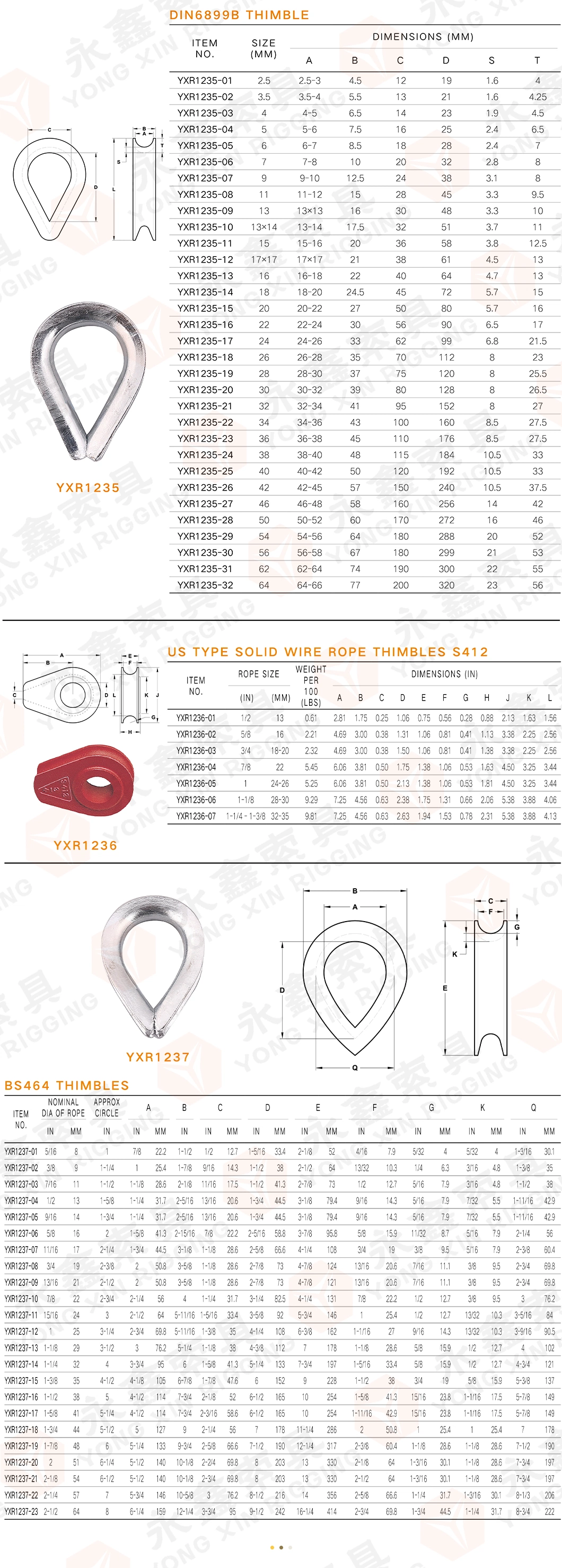 Thimble Thimble Standard G411 Open Wire Rope Thimble Stainless Steel