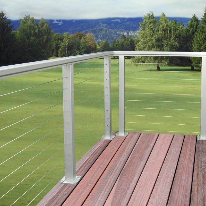 Exterior Deck Wire Cable Railing Vertical Stainless Steel Rope Railing