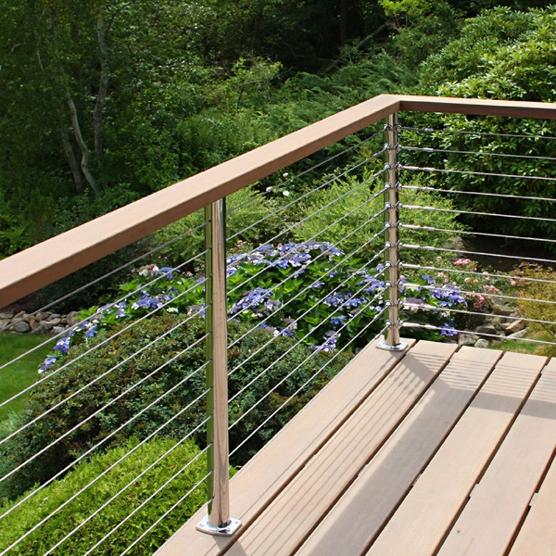 Exterior Deck Wire Cable Railing Vertical Stainless Steel Rope Railing