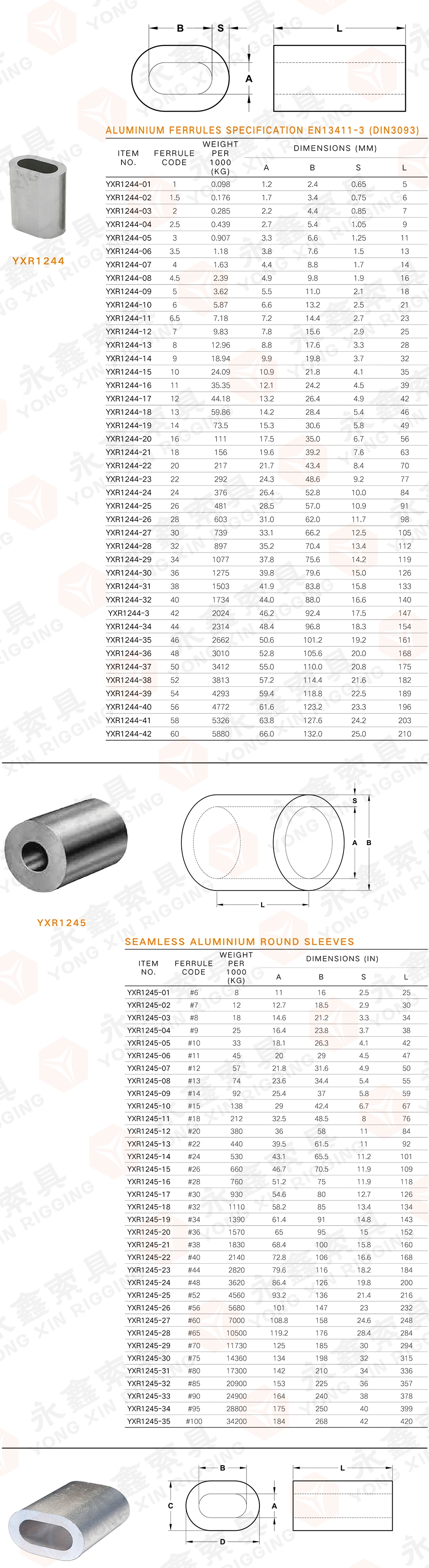 Wire Rope Aluminum Sleeves Clip Fittings Cable Crimps Stainless Steel Thimble Combo