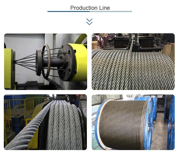 Greased Wire Rope Ungalvanized Steel Cable 10mm 6*25 Fi Fiber Core 6X19s