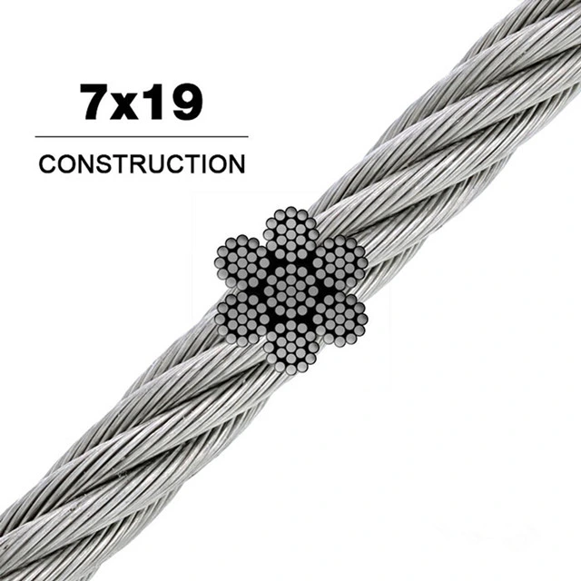 AISI 304 316 7*19 Stainless Steel Aircraft Cable En 12385-4