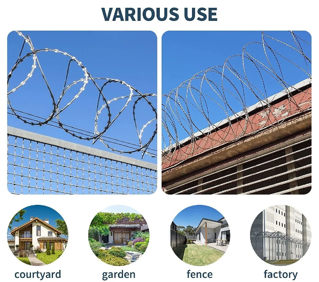 Factory Direct Supply Anti Theft Galvanized High Tensile Steel Razor Barbed Wire Stainless Steel Wire