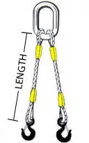 Single Leg Stainless Steel/Galvanized/Bright Wire Rope Lifting Slings - Eye and Eye Hook 6X25