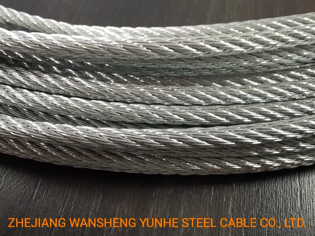 6X12+7FC 8mm Electric Wire Cables Hot DIP Galvanized Strand Steel Wire Rope Stainless Steel Wire Rope for Aviation