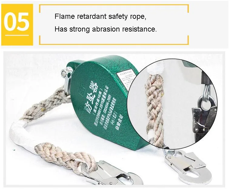 Rope Retractable Type Fall Arrester 6m Vertical Retractable Lifeline