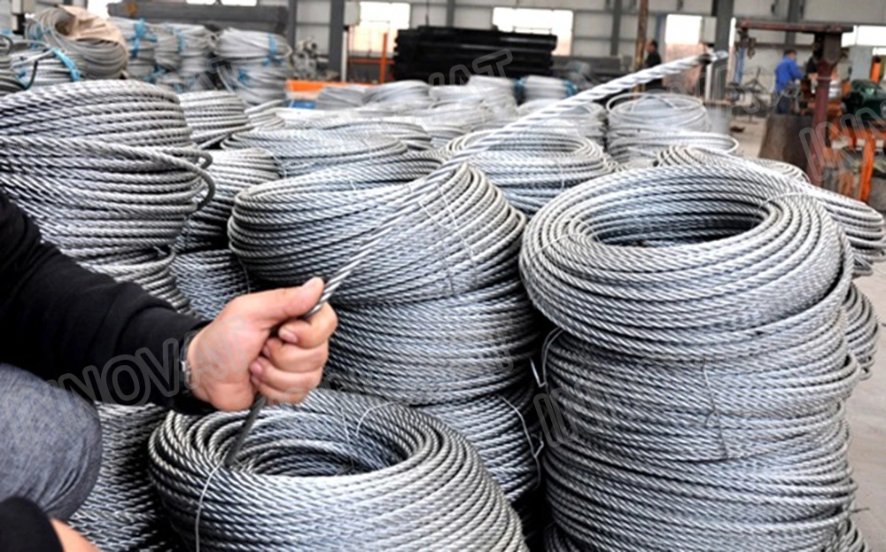 Hot Dipped Galvanized Bright 304 316 Steel Wire Rope/Zinc Coated Steel Wire