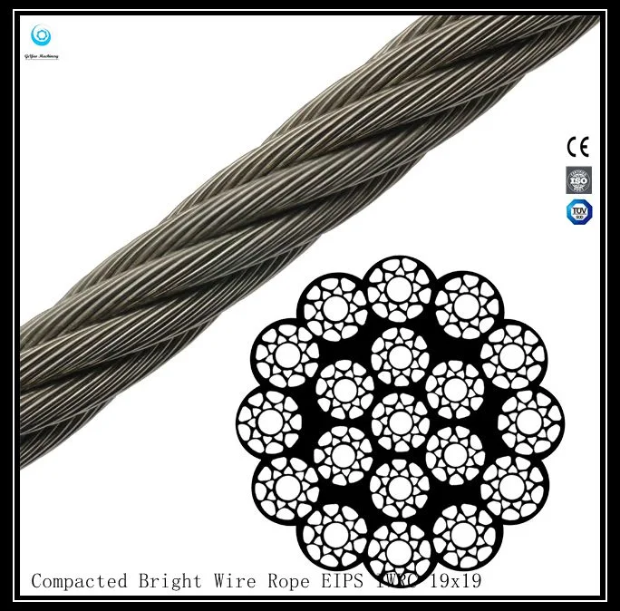 19X19 Iwrc Compacted Bright Wire Rope Eips (Rotation Resistant)